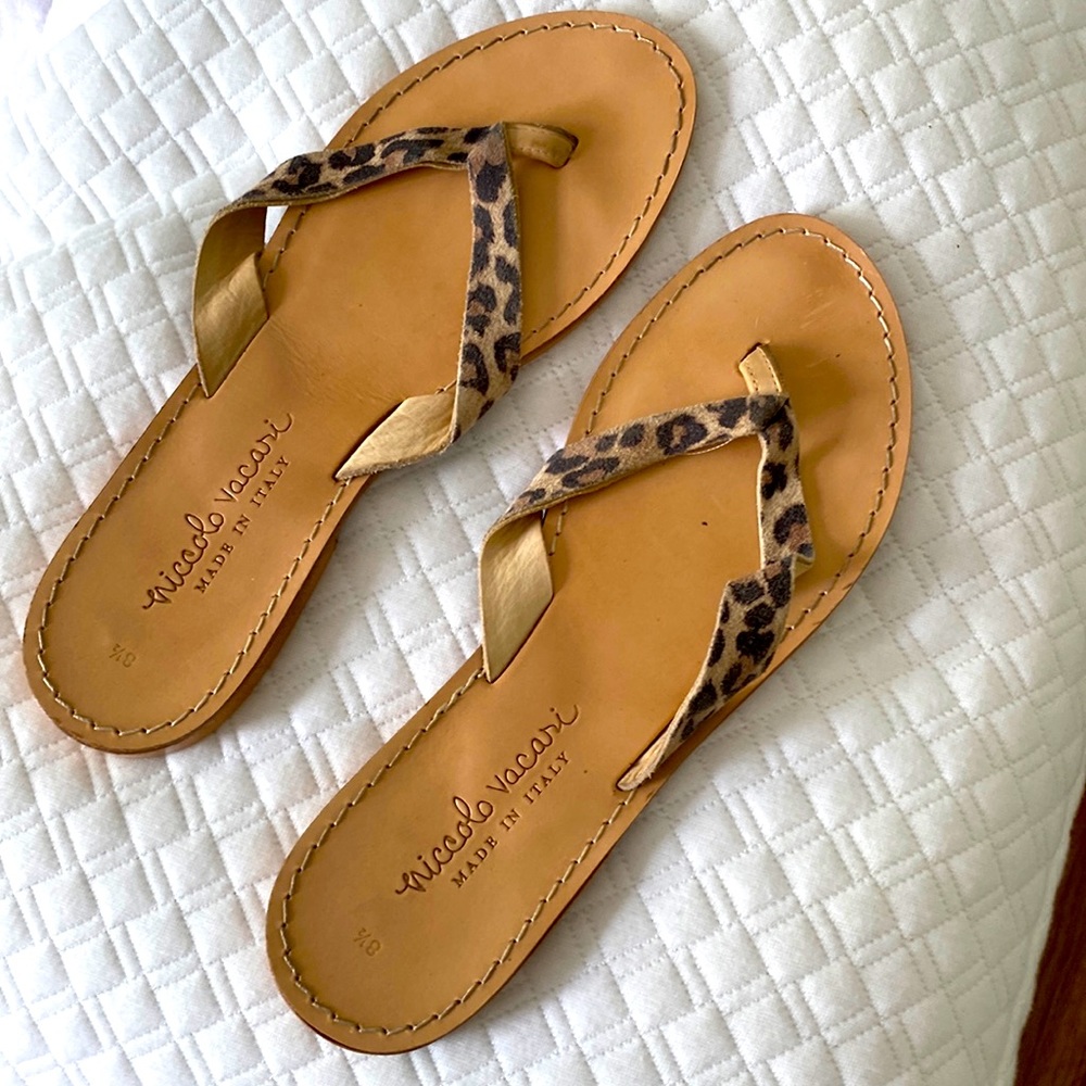Niccolo Vacari leopard flip flops size 8 1/2…